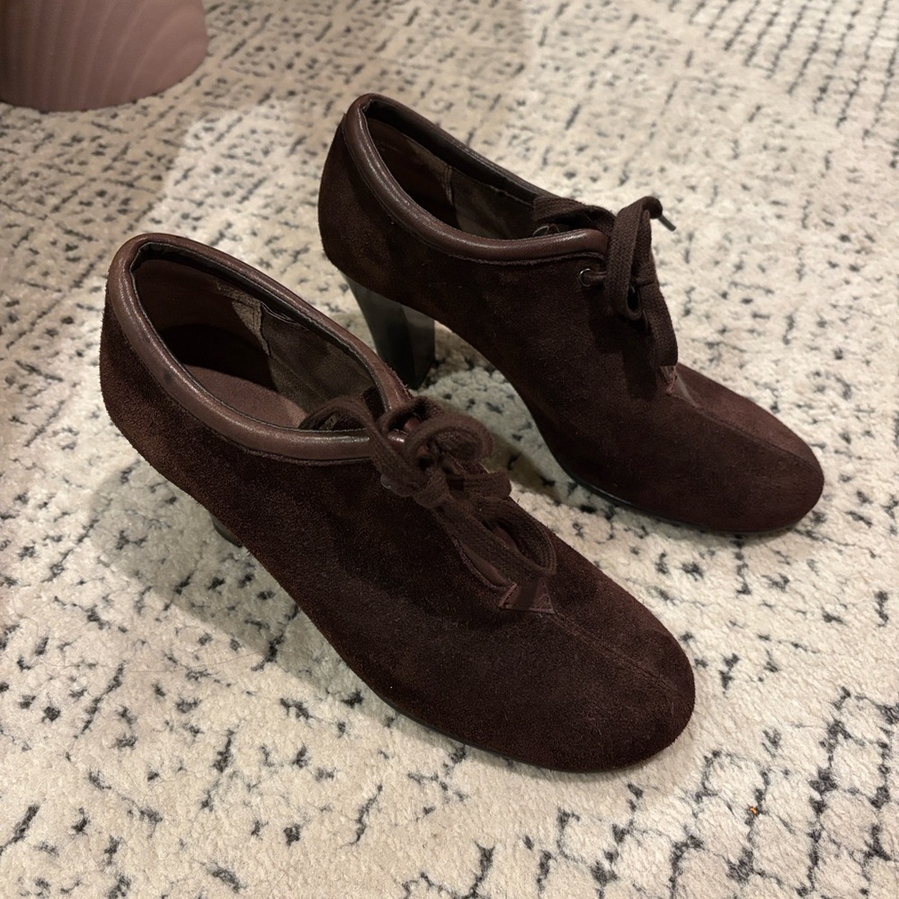 Aerosols lace up chukka heeled leather booties 7.5 - Picture 3 of 6